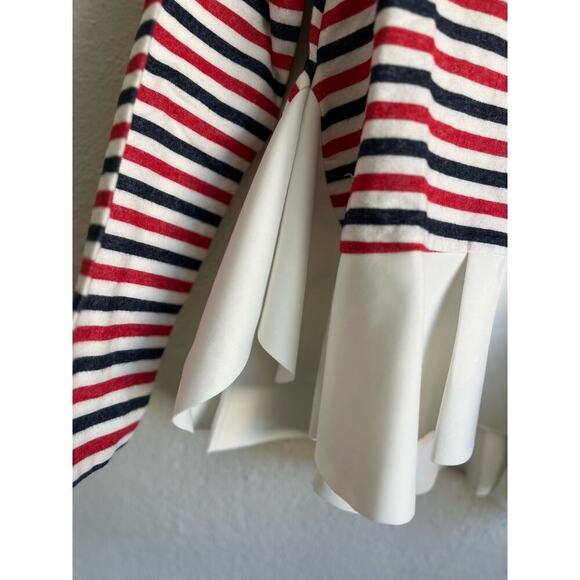 Anthropologie English Factory Woman  Striped Knit Ruffled Peplum Blouse … - Picture 4 of 12